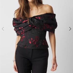 BHWM Floral Jacquard Bustier Top